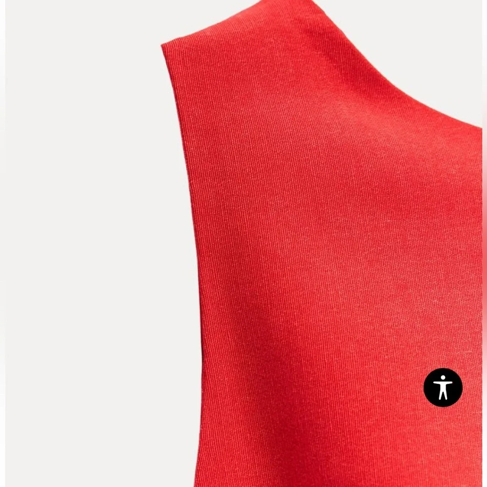Zara Red Asymmetrical Dress - Picture 8 of 9
